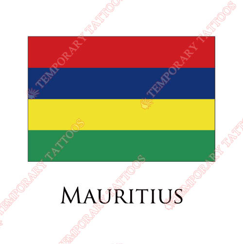 Mauritius flag Customize Temporary Tattoos Stickers NO.1928